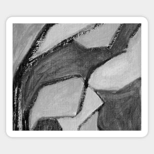 Gray Black White Abstract Art Sticker